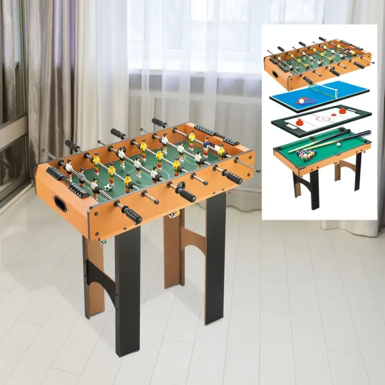 Multispelbord Flerfärgad av MDF Bordsfotboll Airhockey Bordtennis