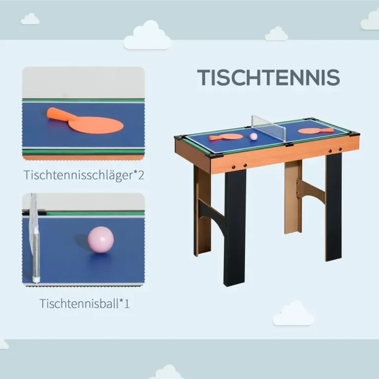 Multispelbord Flerfärgad av MDF Bordsfotboll Airhockey Bordtennis