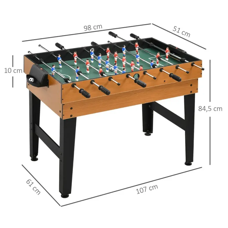 Multispelbord Natur Svart av Stål och MDF för Barn Hockey Fotboll