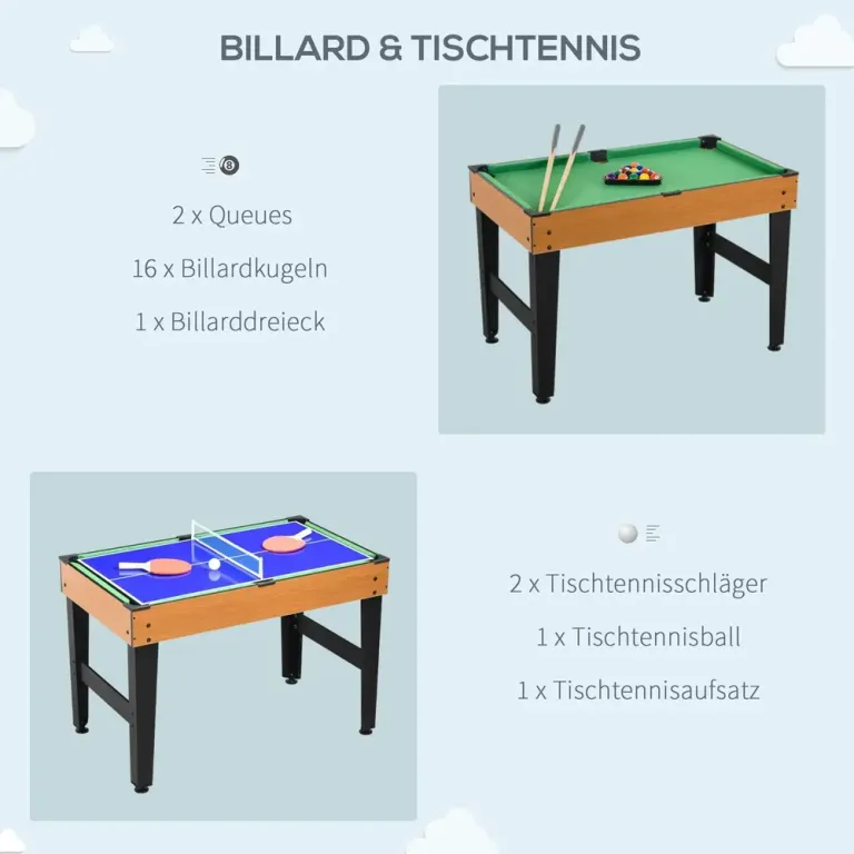 Multispelbord Natur Svart av Stål och MDF för Barn Hockey Fotboll