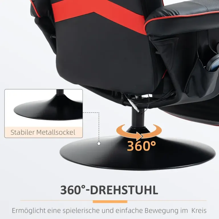 Gamingstol med Massage & Fotstöd Ergonomisk Fåtölj