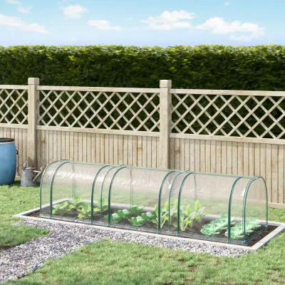Växthus Grön Stål Plast för Odling 350 x 100 x 80 cm