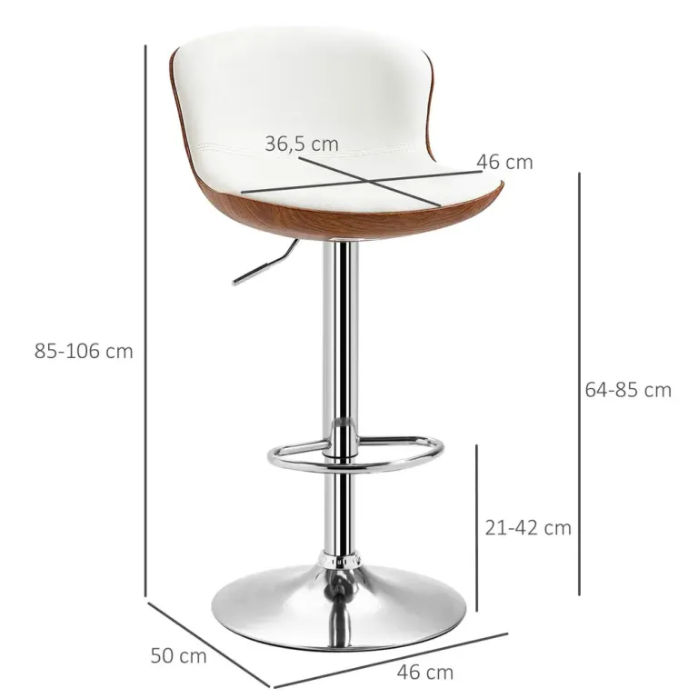 Barstolar 2-Pack Prisvärd Cremefärgad Metall och Bar Barpallset