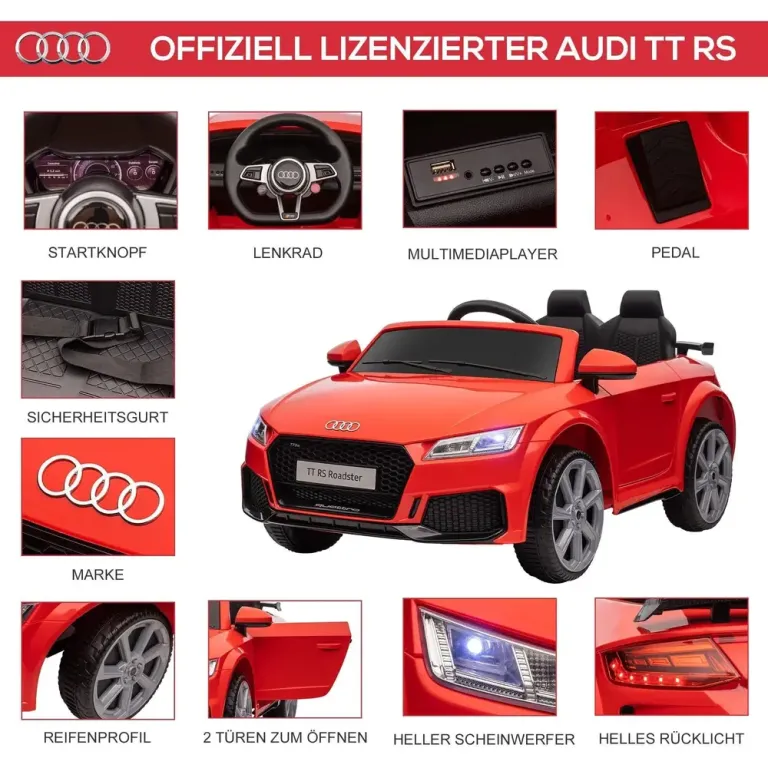 Sportig Elbil för Barn med Fjärrkontroll Audi Roadster