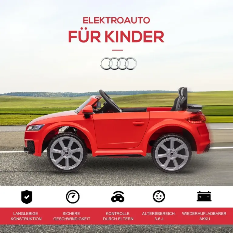 Sportig Elbil för Barn med Fjärrkontroll Audi Roadster