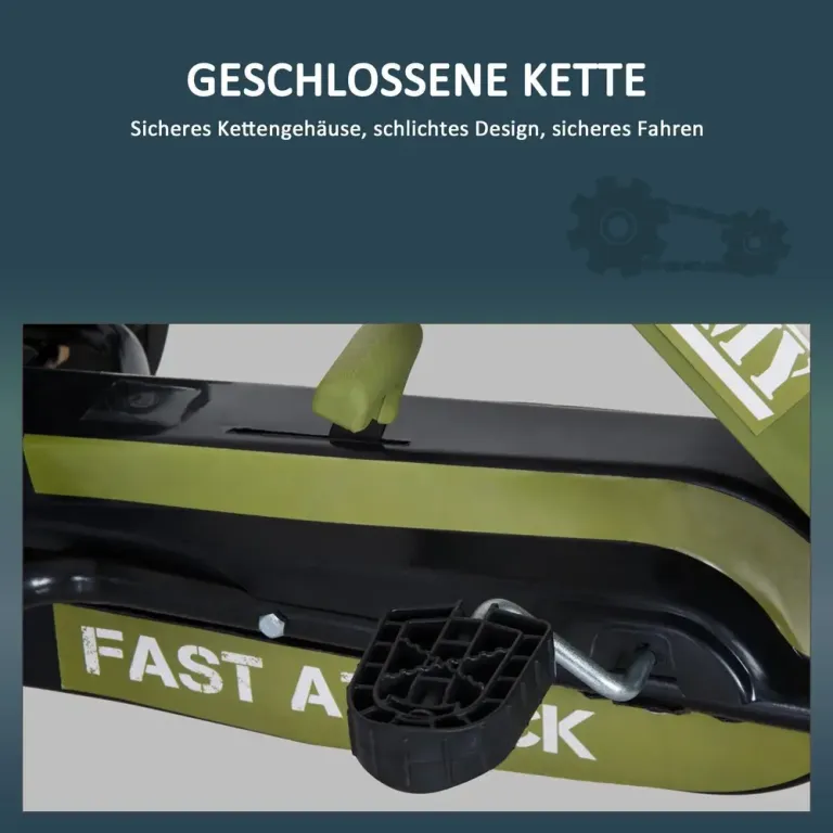 Sportig Gokart Trampbil med Handbroms Grön