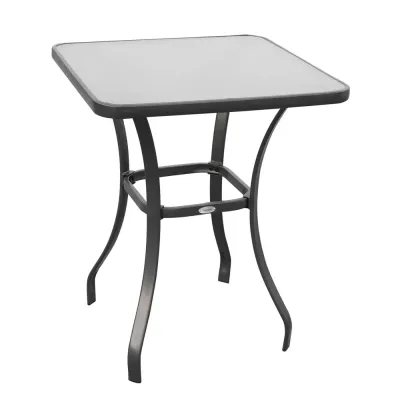Fyrkantigt Trädgårdsbord med Glasskiva 68,5 x cm