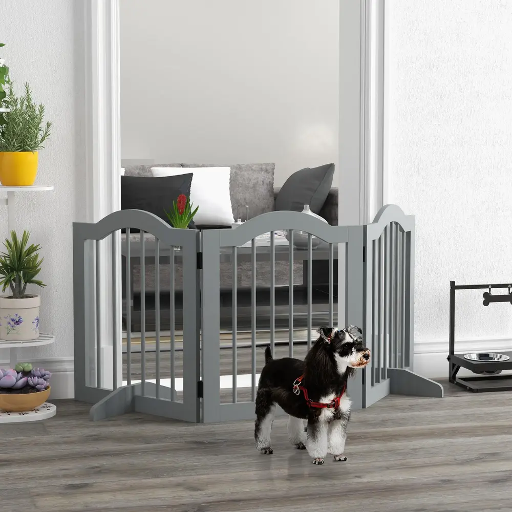 3-delad Hundgrind/Vikbar Hundgrind med Dörr 154,5 x 61 Cm
