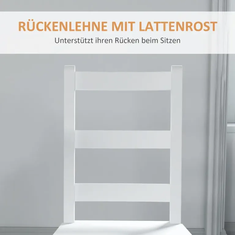 Set 2 Köksstolar med Ribbat Ryggstöd Pack Matsalsstolar Modern