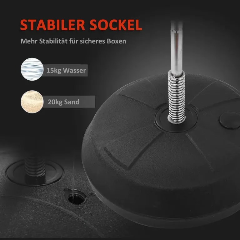 Stansboll Punchingball Röd Svart Konstläder Stående Boxningsboll