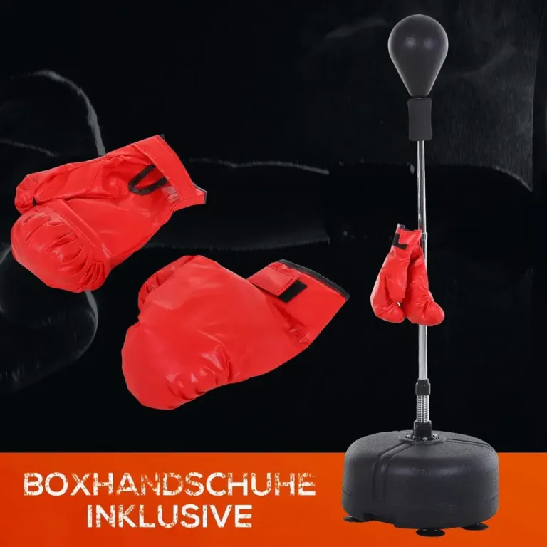 Fribärande Stansboll med Stativ och Boxningshandskar Boxningsboll