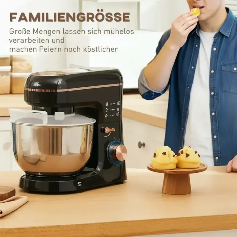 Stativmixer Matberedare 6 Hastigheter 5,5 l Skål, Svart Köksmaskin