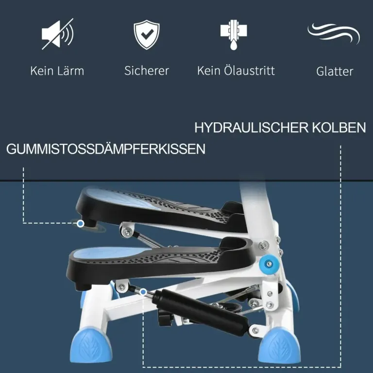 Stepper Ergonomisk Blå Stål Trappmaskin Justerbar Motstånd Skärm
