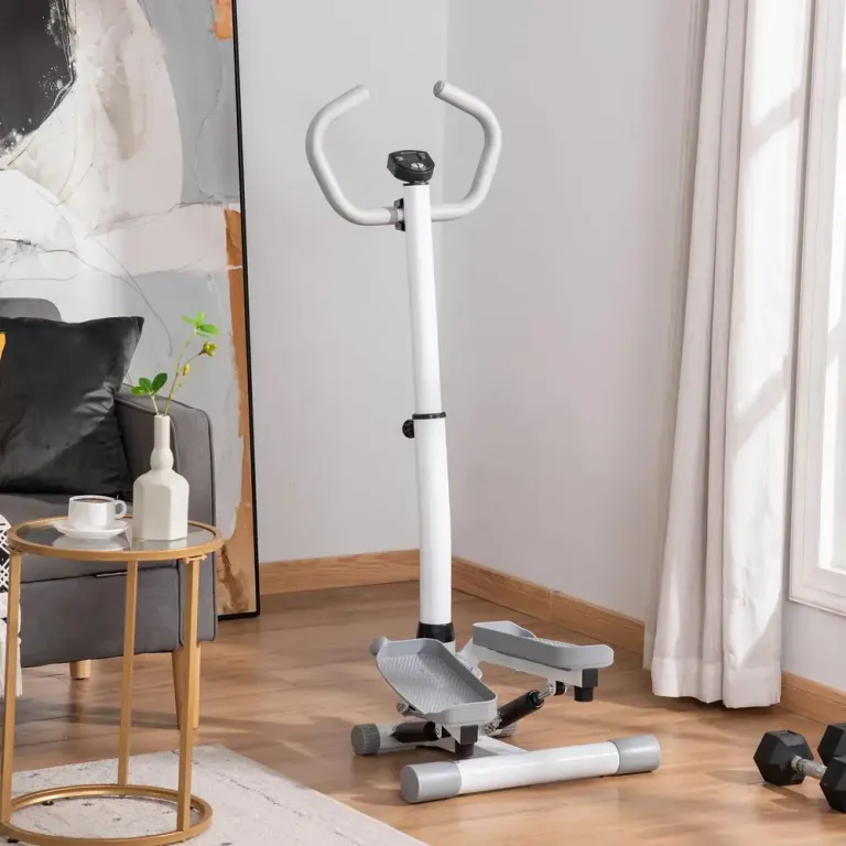 Stepper Ergonomisk Vit Metall –128 cm Trappmaskin Justerbart Display