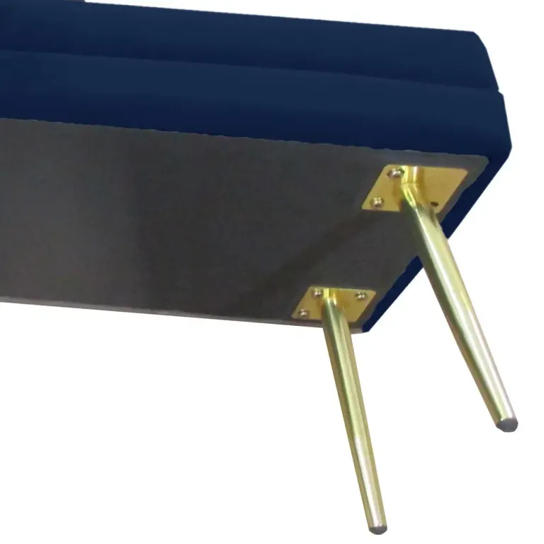 Stoppad Förvaringsbänk i Stål Blå 100x37,5x42 cm
