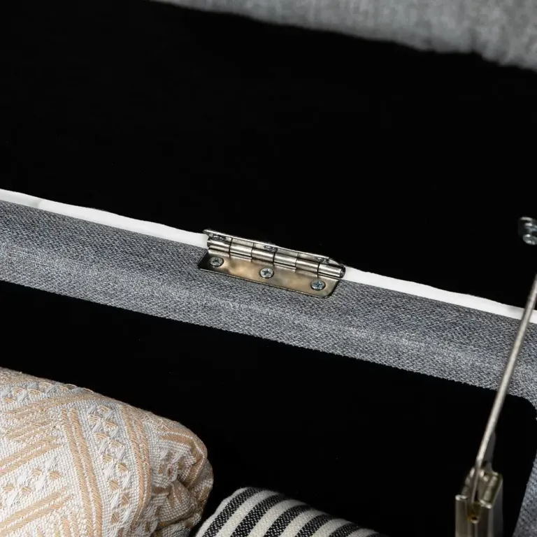 Stoppad Förvaringsbänk med Linnelook Hallbänk Sängbänk