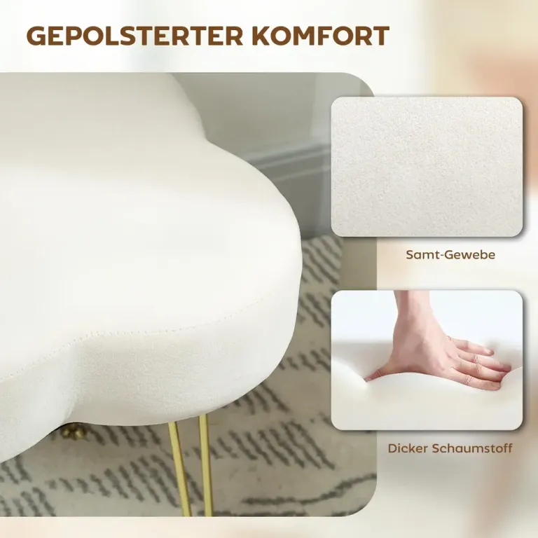 Stoppad Fotpall i Klöverbladsform med Tygöverdrag Fyrklöverdesign