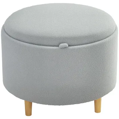 Stoppad Fotpall i Teddy Fleece med Dolt Sittpall Sidobord Vändbar