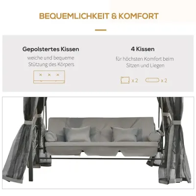 Stor Hammock med Sidoväggar 3-Sitsig 256 x 172 x 248 cm