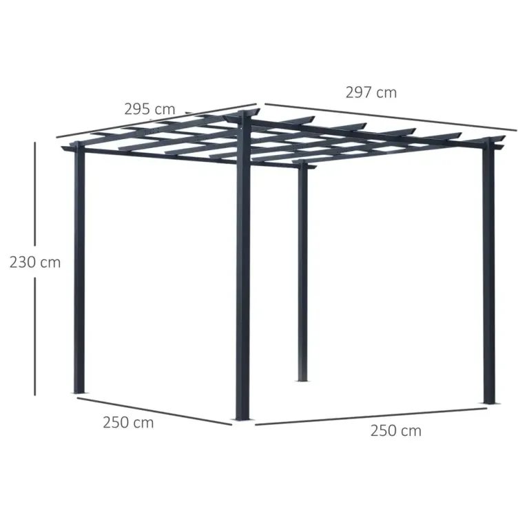 Stor Rosenpaviljong Metall Trädgårdsbåge 297 x 295 x 230 cm