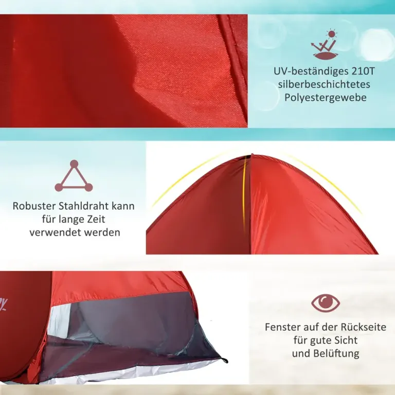 Pop-Up Strandtält Automatiskt 200 x 150 x 119 cm