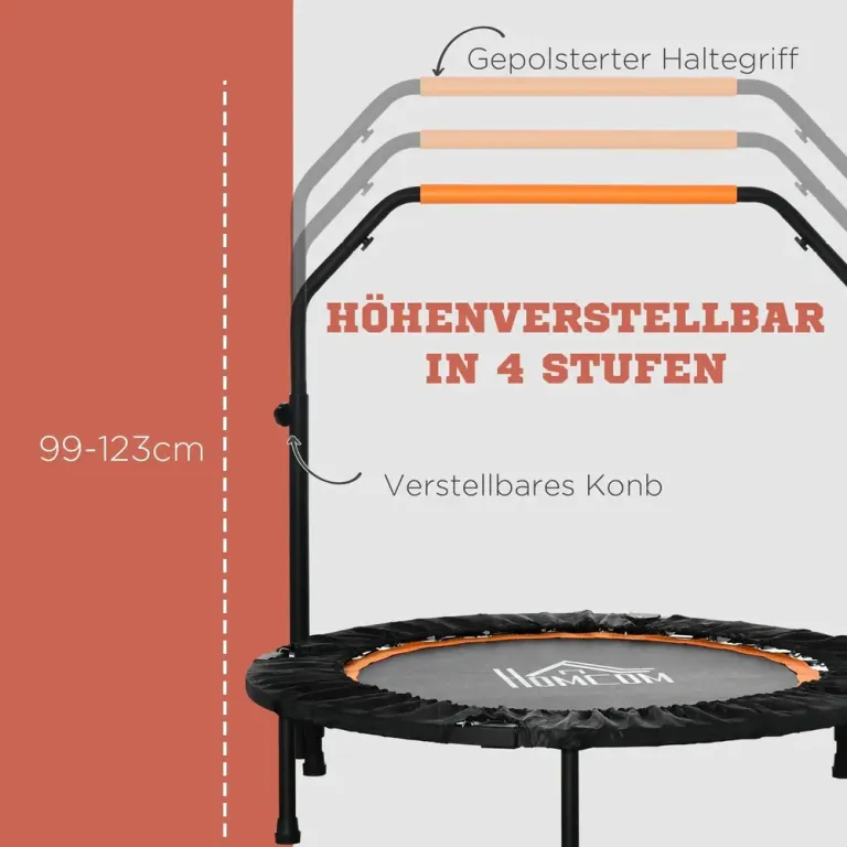 Studsmatta Fitness Rebounder Hopfällbar Svart 102 Cm Minitrampolin