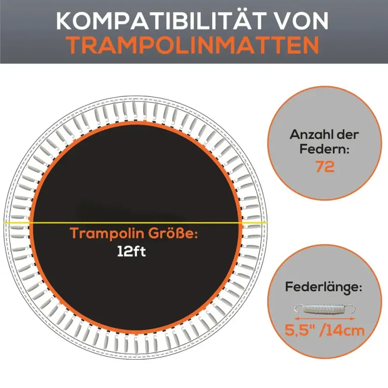 Studsmatta Rund Hoppyta Polypropen Orange Ersättning Polypropylen