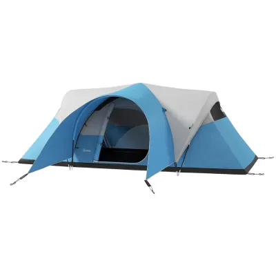 Campingtält Tunneltält för 6 Personer Blå av Polyester