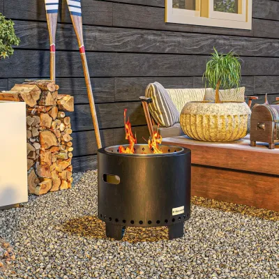 Eldskål Svart av Metall Rökfritt Bord 45 cm