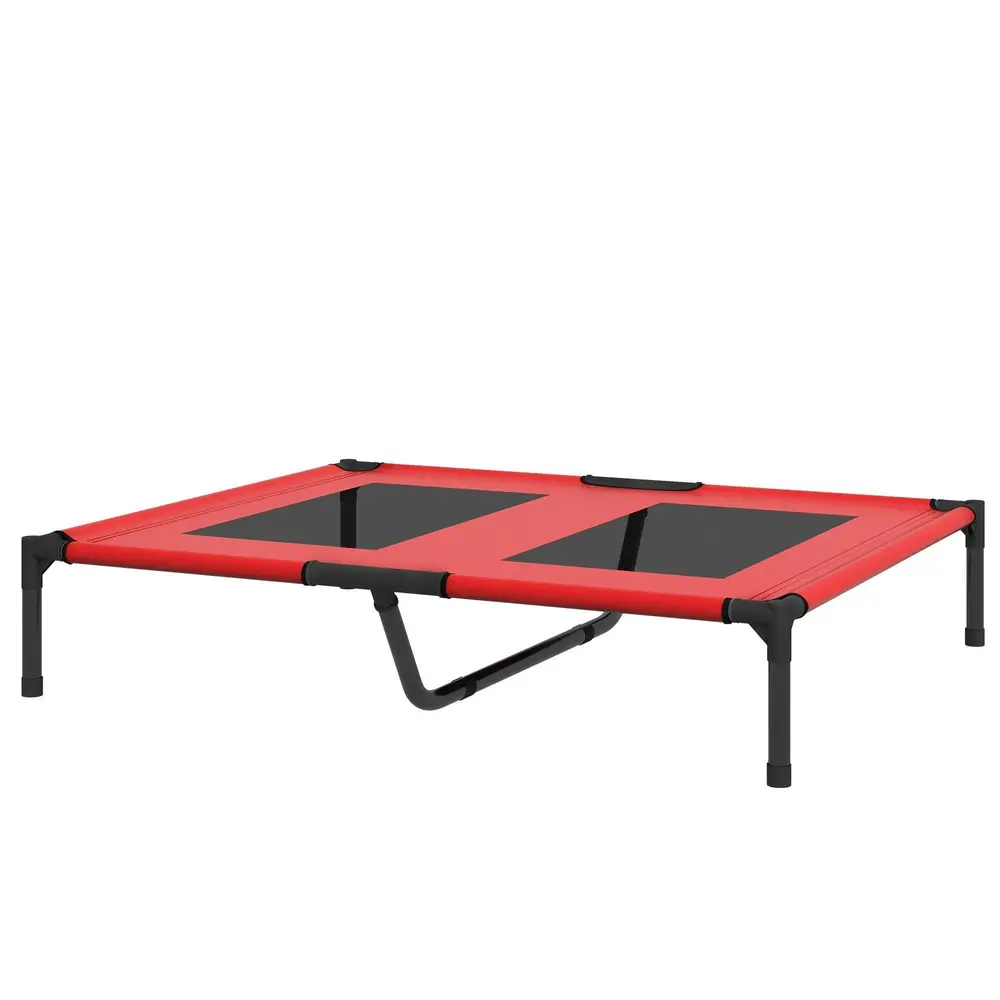 Hundsäng Hundstol Röd av Oxford Tyg 92 x 76 x 18 Cm
