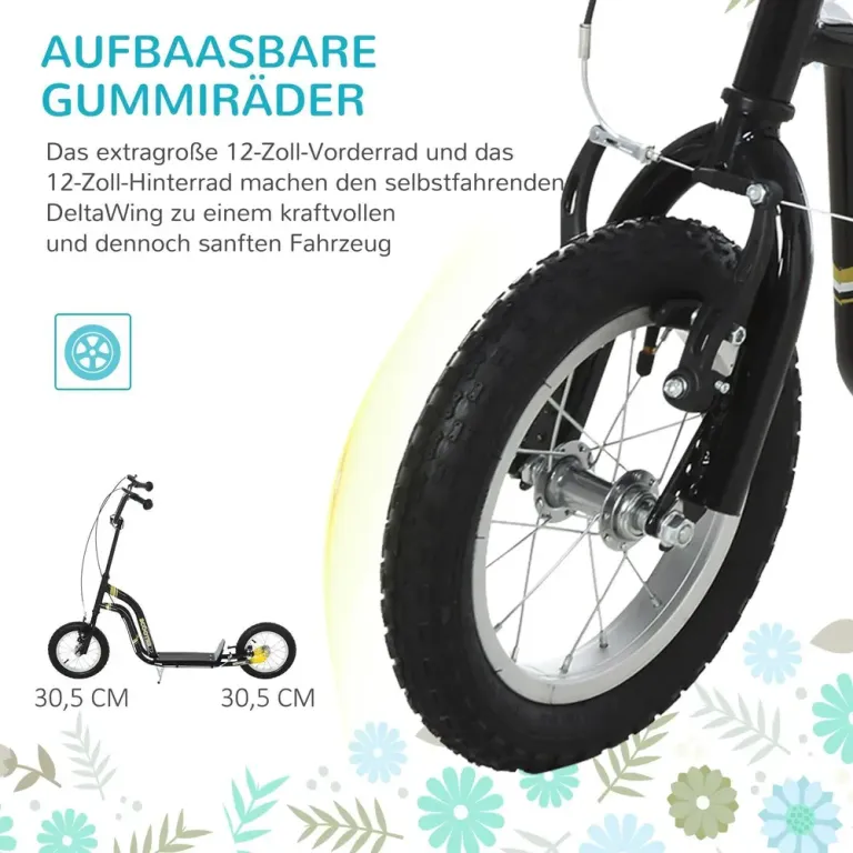 Sparkcykel med Luftdäck för Barn -95 cm Skoter Luftgummi