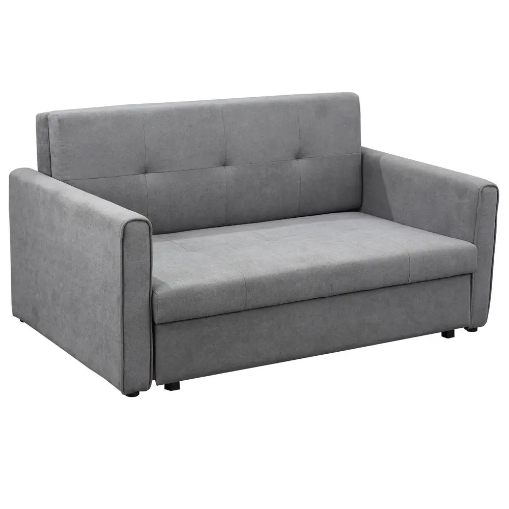 Bäddsoffa 2-Sits Soffa Grå av Polycotton 152 x 101 x 81 cm