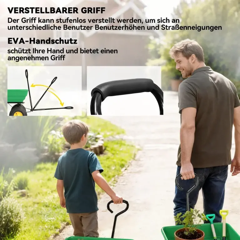 Trädgårdskärra Hållbar Mörkgrön Plast och Gård Trädgårdsvagn