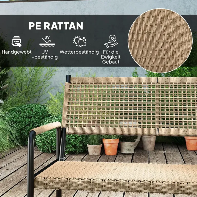 Trädgårdsmöbelset i Konstrotting Loungeset med Soffa 2-sits