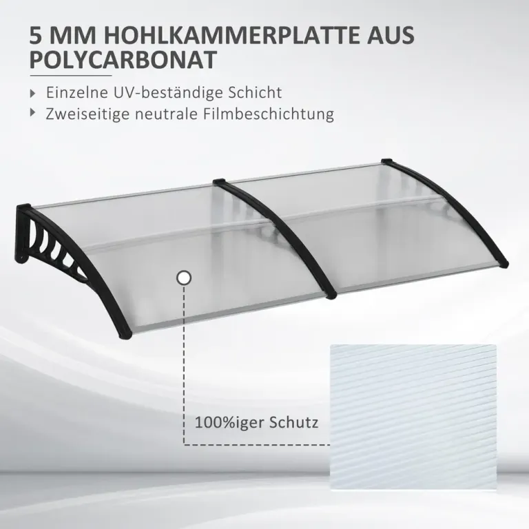 Entrétak, Transparent med Svart Ram