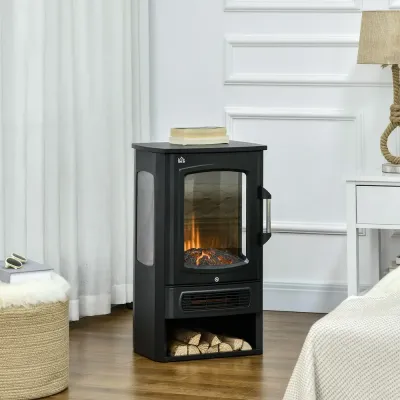 Elkamin med Flammeffekt 44,5 x 32 x 74 cm, Svart