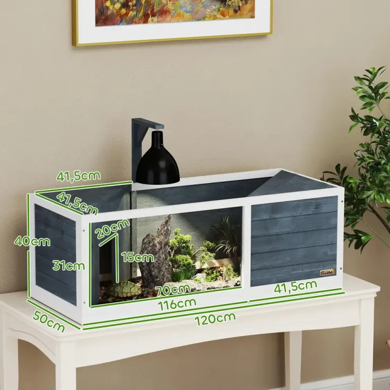 Sköldpaddshus Terrarium med Två Huvudhus Rymligt Lekyta Transparent