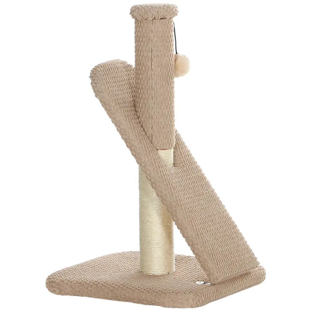 Klösträd Krämvit av Sisal och Plysch 54 Cm
