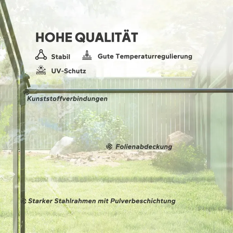 Tunnelväxthus Walk-in Takfönster Rulldörr Rostsäker