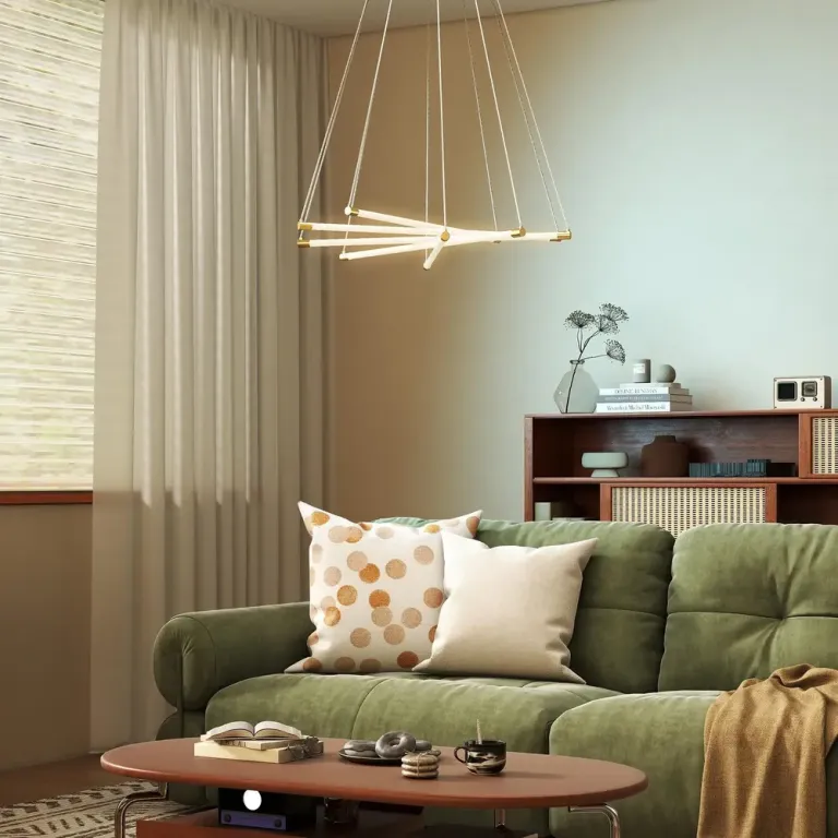 Modern LED-Taklampa 50 w med 5 Ljusrör, Guld/vit Justerbar Design