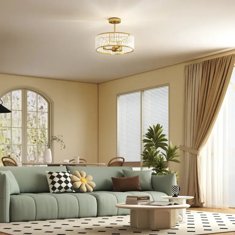 Taklampa med Ljuskronadesign Kristallskärm 3 Lampor, Guld