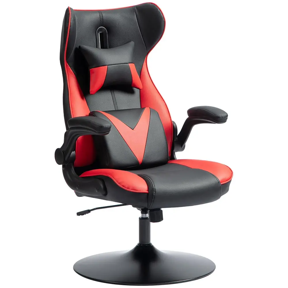 Gamingstol Datorstol Svart Röd av Konstläder och Metall
