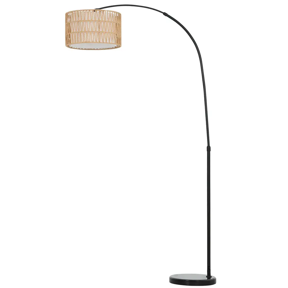 Golvlampa med Hamprepsskärm Höjdjusterbar och Fotkontakt i