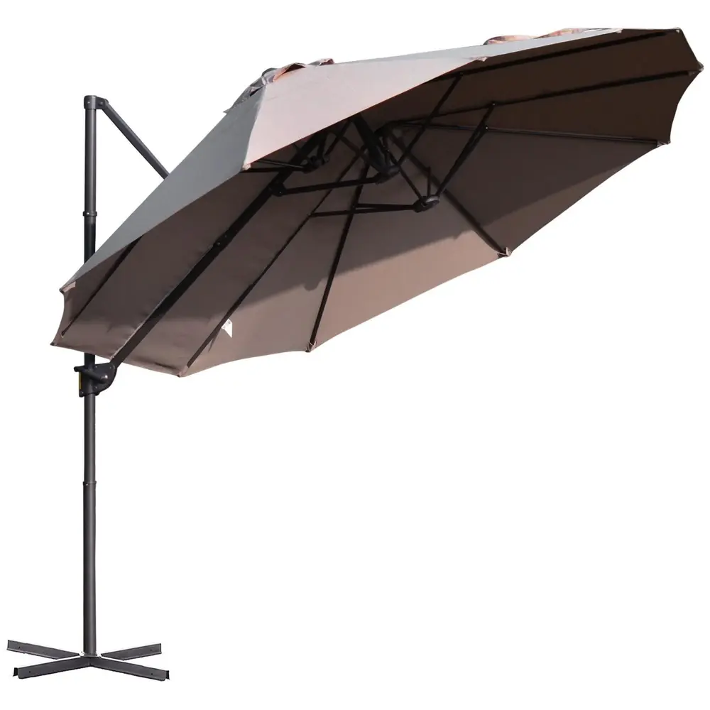 Dubbelt Parasoll Fribärande Paraply 440 x 270 x 250 Cm