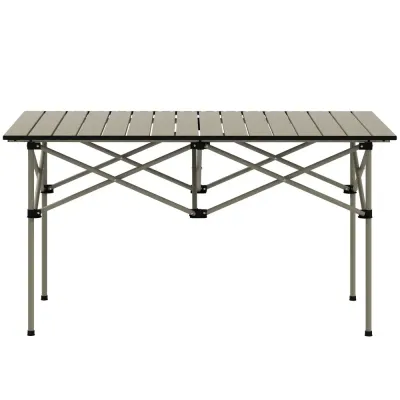 Hopfällbart Campingbord med Roll-Up Bordsskiva 95 x 55 cm