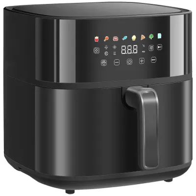 Hot Air Fryer 8 l med 8 Program och LED-Skärm Svart