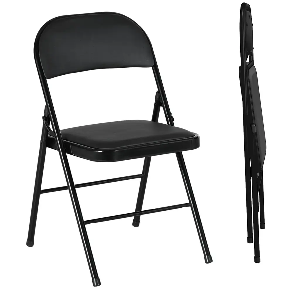 Set 2 Hopfällbara Kontorsstolar med Metallben