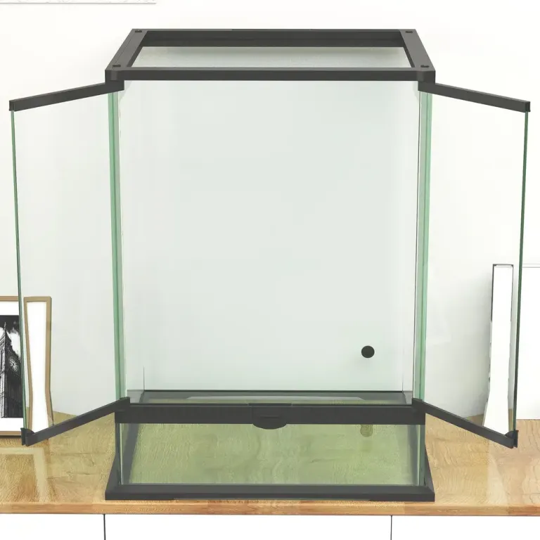 Terrarium Reptilbox Svart av Metall Cm Låda Vivarium Glashus