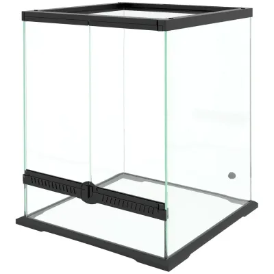 Terrarium Reptilbox Svart av Metall Cm Låda Vivarium Glashus