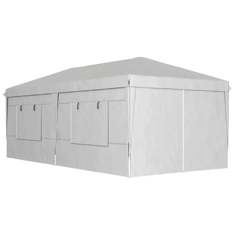 Lusthus Paviljong Pop-Up Partytält Ljusgrå 3 x 6 M